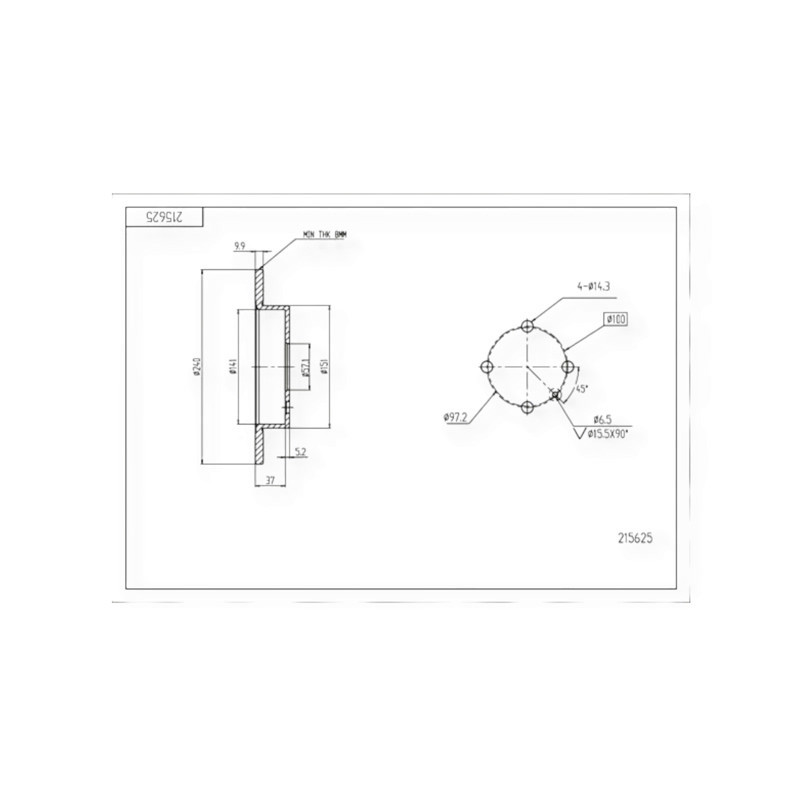 Диск Opel Astra G (1998-2010), Zafira A задний (240mm10mm) тормозной Мукачево - изображение 1