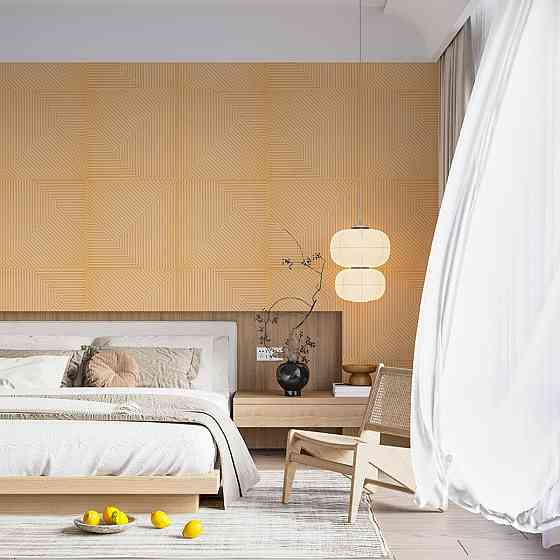 Декоративная 3D панель Бамбук жёлто-песочная, самоклеящаяся Киев