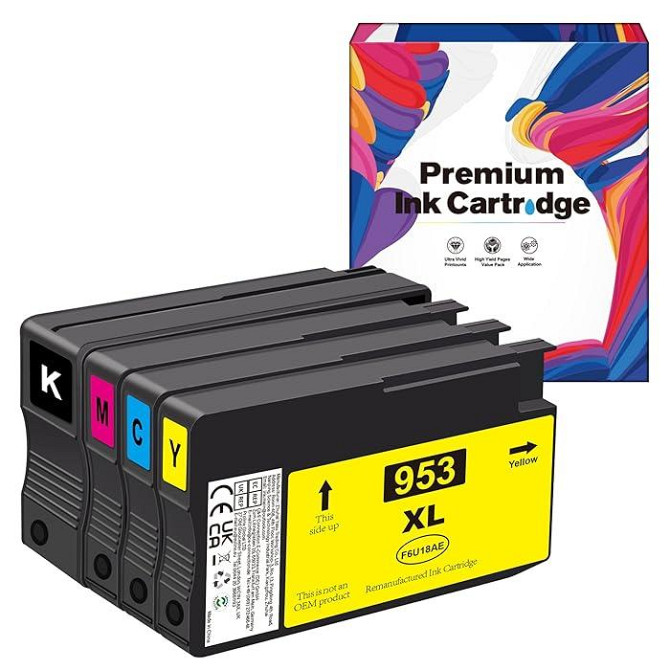Б/У остаток 80% Комплект чернильных картриджей HP953XL 953 XL совместим с HP OfficeJet Pro 7720 7730 7740 8710 8715 871 Днепр - изображение 1