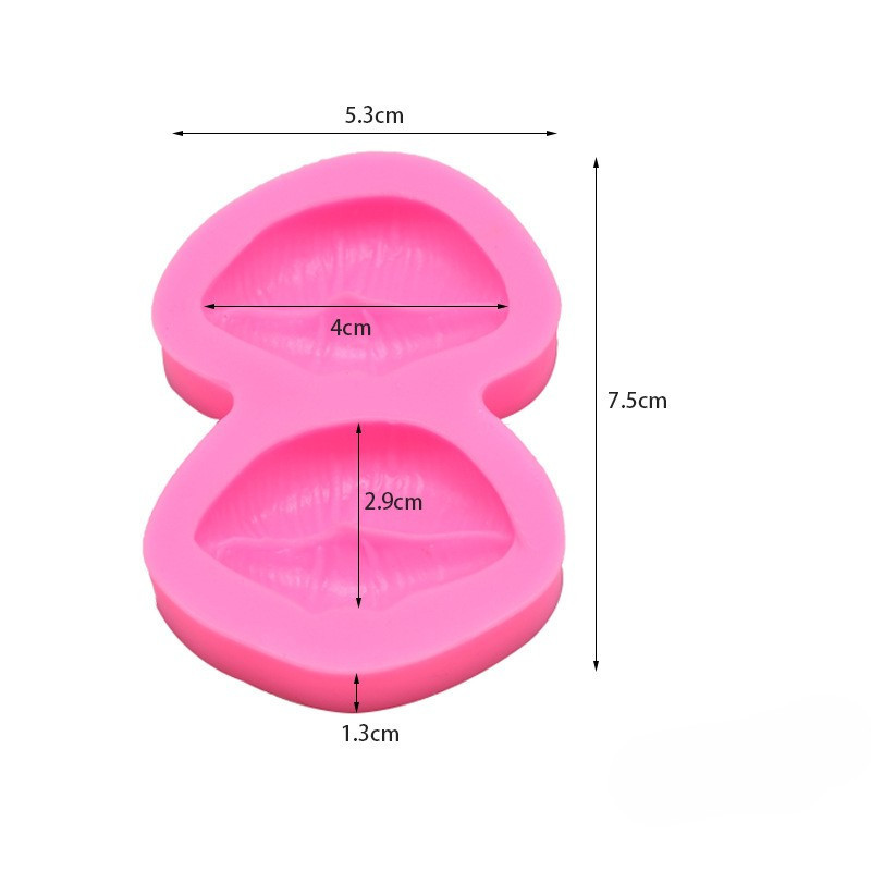 Молд силіконовий Губи 75 на 53 мм рожевий Київ - фото 2