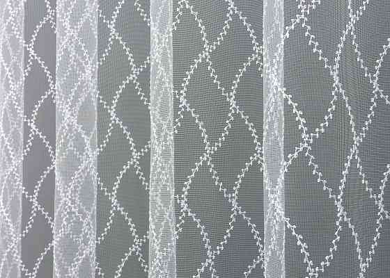 Тюль VR-Textil 1576т Фатин з вишивкою та люрексом Білий 500х270 см (42-0876) Київ