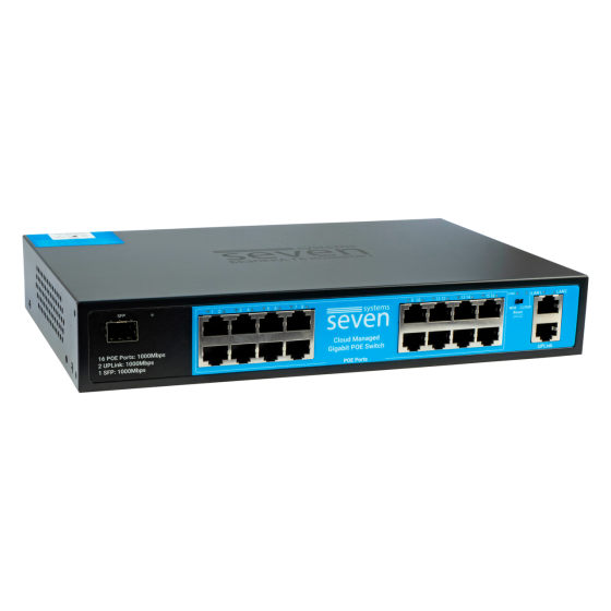 Хмарно керований гігабітний 19-ти портовий PoE комутатор SEVEN GPS316 (Cloud POE: 16G, UP: 2G+1SFP) Київ