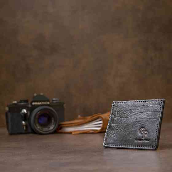 Шкіряний картхолдер Чорний (GRANDE PELLE) Київ