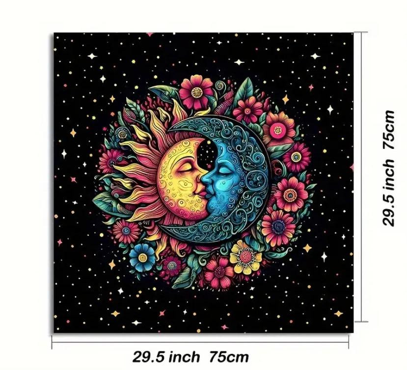 Алтарная скатерть для карт Таро и Рун. Скатерть для гадания 75*75 см. 