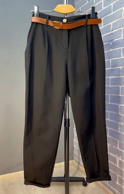 Джинси жіночі Mix Ray 3657 МОМ резинка на талії ремінь коттон, чорний, S, S, 75 см, 102 см Київ - фото 8