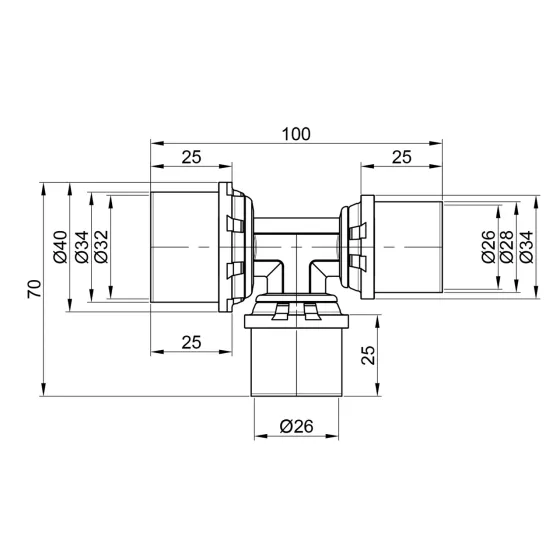 Трійник прес Icma 26х26х32 No406 Київ