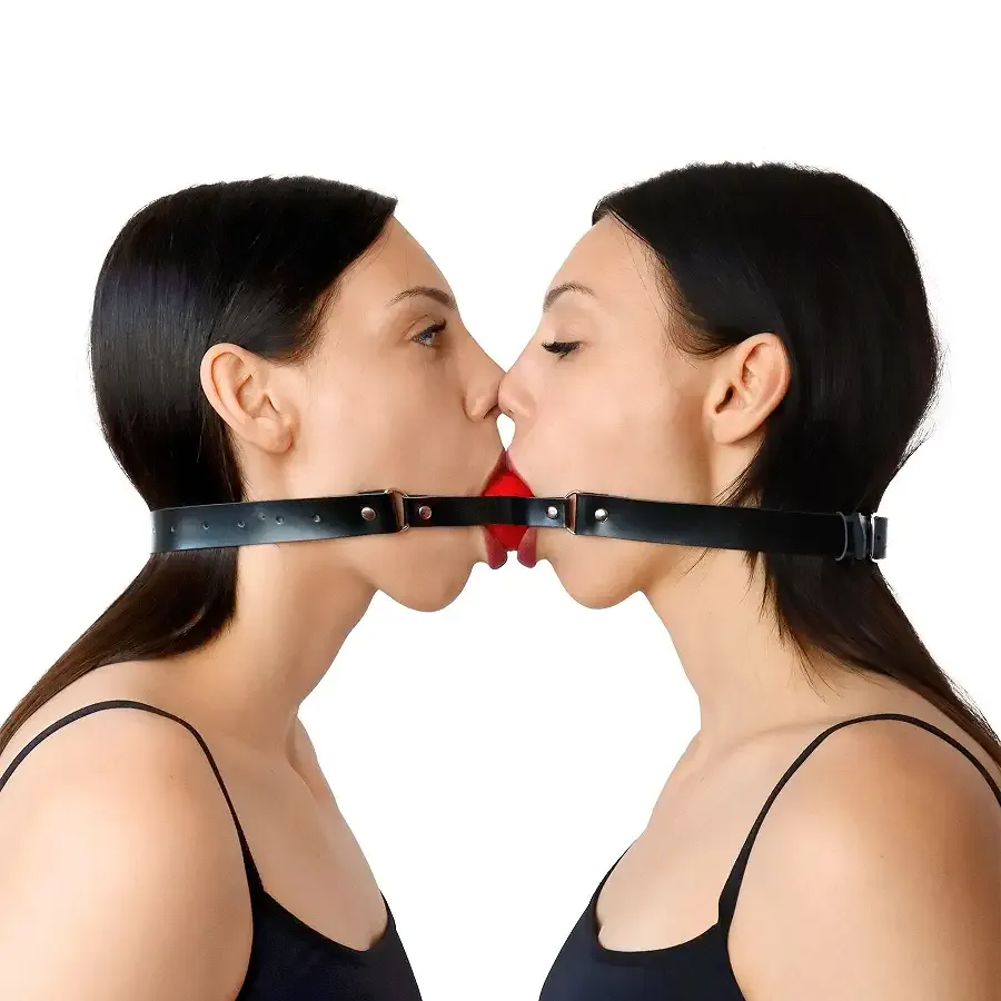 Подвійний кляп Art of Sex - Twins, натуральна шкіра Львов - изображение 1