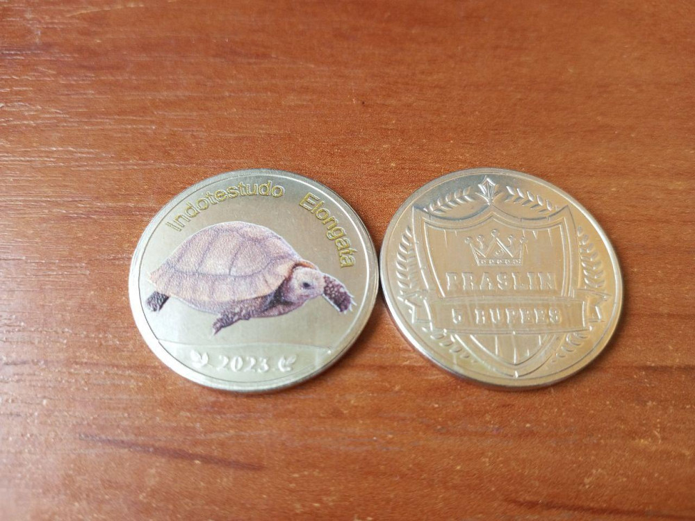 Острів ПРАСЛІН (Сейшельські острови) 5 рупій 2023 ЧЕРЕПАХА Полтава - изображение 1