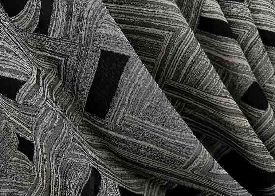 Комплект готовых штор VR-Textil Жаккард Mystery № 1629ш Серый с черным 100х290 см 2 шт (31-908) Киев