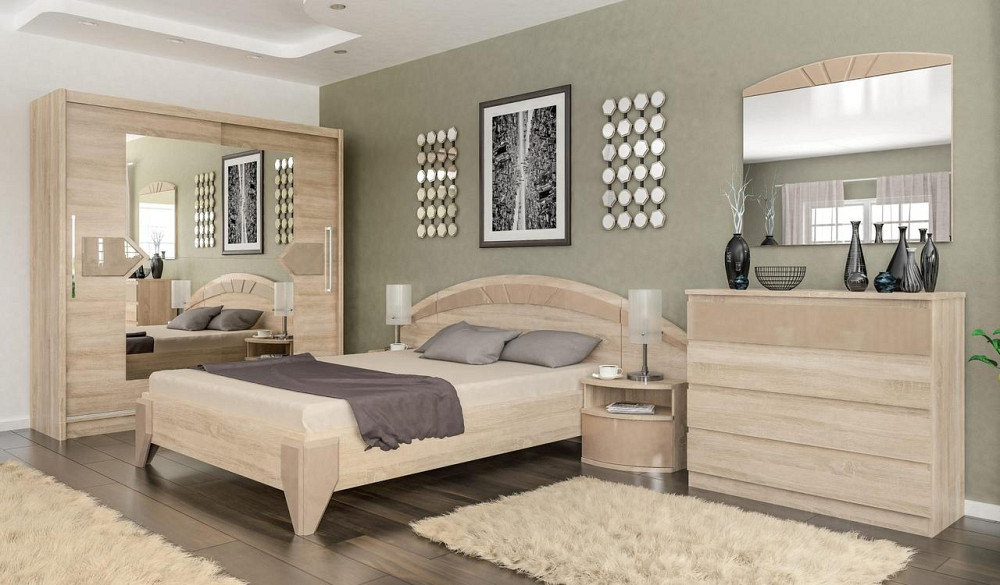 Кровать ортопед (без ламелей)  Аляска Дуб самоа / Капучино Львов - изображение 3