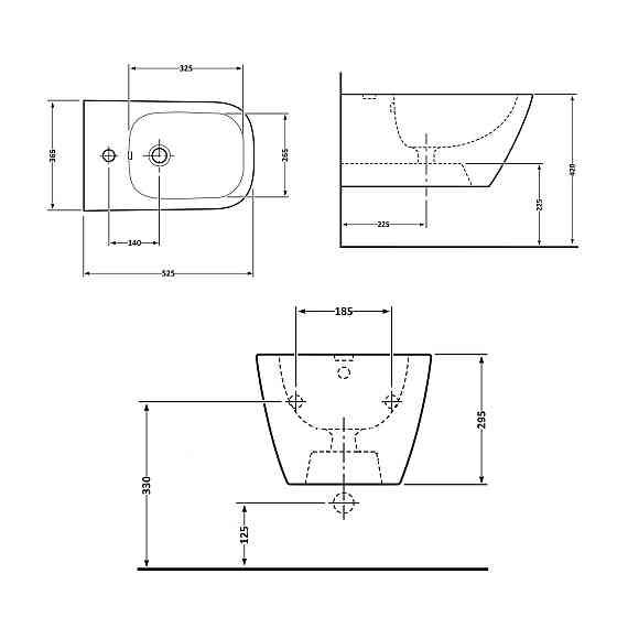 Біде підвісне Qtap Crow 520х360х290 White QT05555370W Київ
