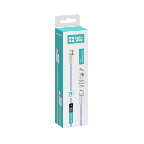 Кабель USB PD Type-C/Lightning ColorWay CW-CBPDCL061-PU 27W 1м фіолетовий Житомир