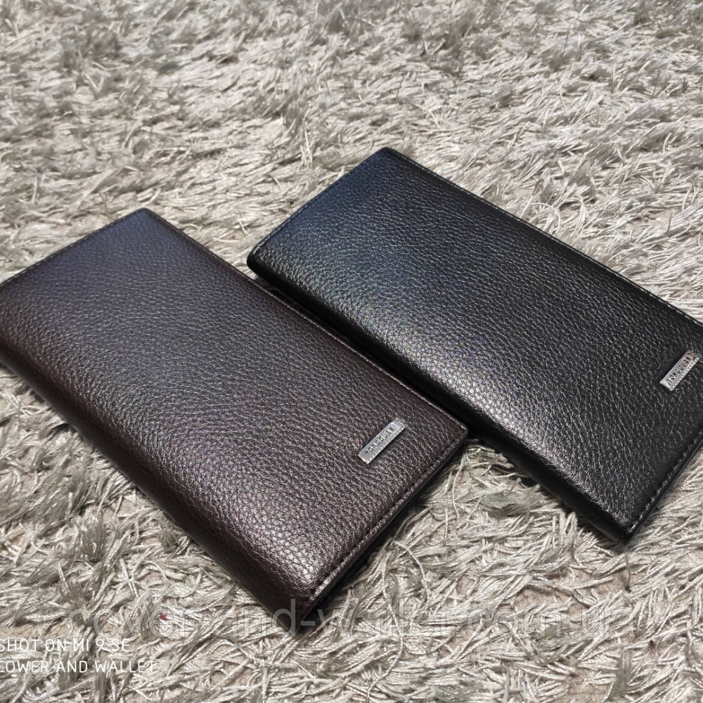 Стильний чоловічий гаманець купюрник без застібки чорного кольору Київ - фото 2