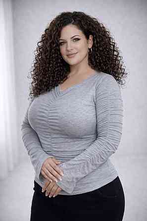 Женский облегающий лонгслив батал с драпировкой турецкий трикотаж вискоза Меланж, 54/56 Одесса