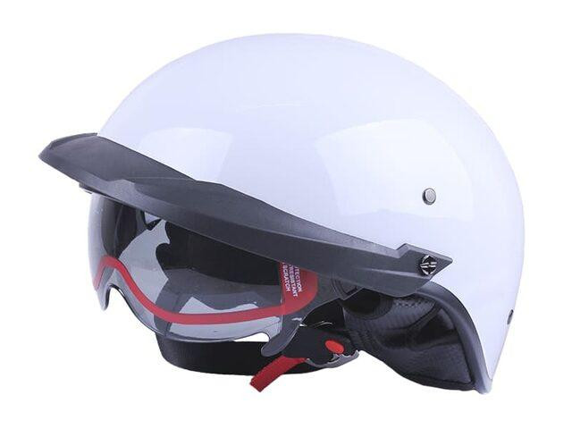 Шлем мотоциклетный MD-513-1, белый глянцевый с черным стеклом, size L Мукачево - изображение 1