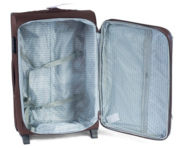 Валіза тканинна WINGS 6802 мала коричнева 2 колеса Київ - фото 4