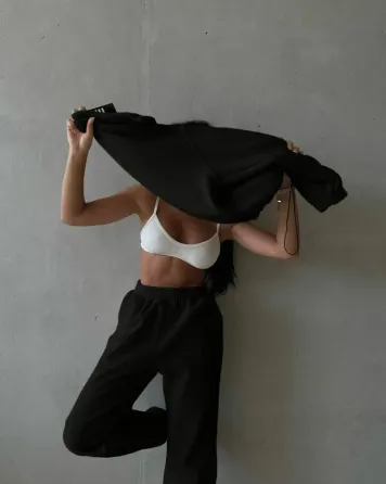 Жіночий теплий костюм-двійка: кофта та штани двосторонній фліс «Полар» Чорний, 50/52 Одеса