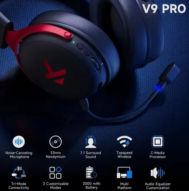 ‼️Беспроводные игровые наушники MCHOSE V9 pro Black White Silver Blue!!️ Харьков - изображение 3