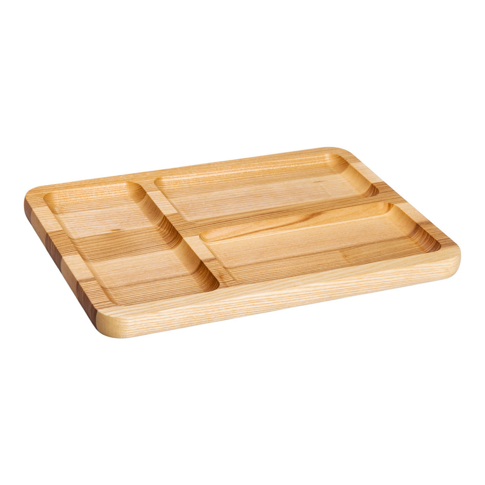 Дошка для подачі дерев'яна 35×25 см прямокутна на 3 секції T32W250 Коломия - фото 2