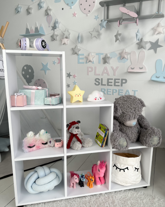 Дитячий стелаж-пірамідка в дитячу 105.5×104.7×29.2 см / полиця для зберігання іграшок та книг Київ - фото 4