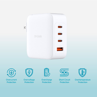 Зарядное устройство D-Link 3xUSB-C + 1xUSB-A 100W GaN white (DCP-101) Винница - изображение 3