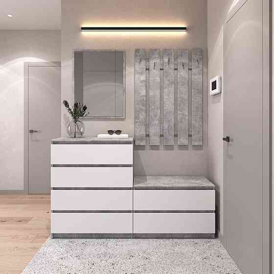 Прихожая VAYS, комплект в прихожую №1 Бетон-Белый фасад Львов