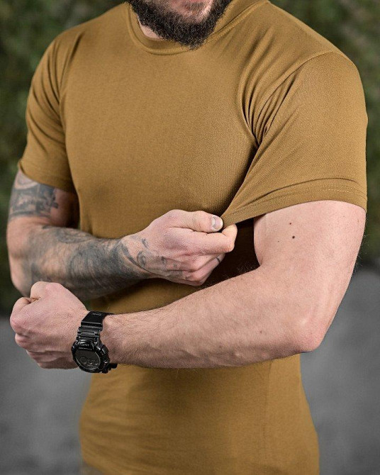 Футболка хлопок  койот (хорошее качество)  ТЛ4725 Одесса - изображение 5