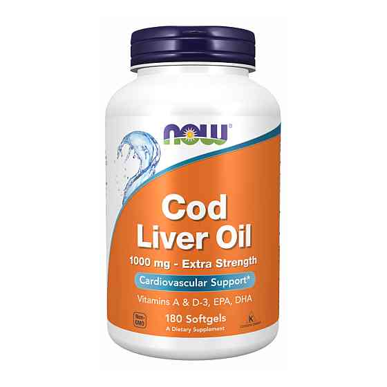 Рыбий жир из печени трески Now Cod Liver Oil 1000mg 180 sgels Киев
