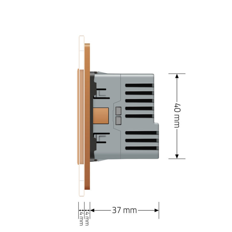 LIVOLO Електрична розетка з USB Type-C 18Вт для зарядки, з заземленням, LIVOLO, золота, скляна Коломия - фото 4