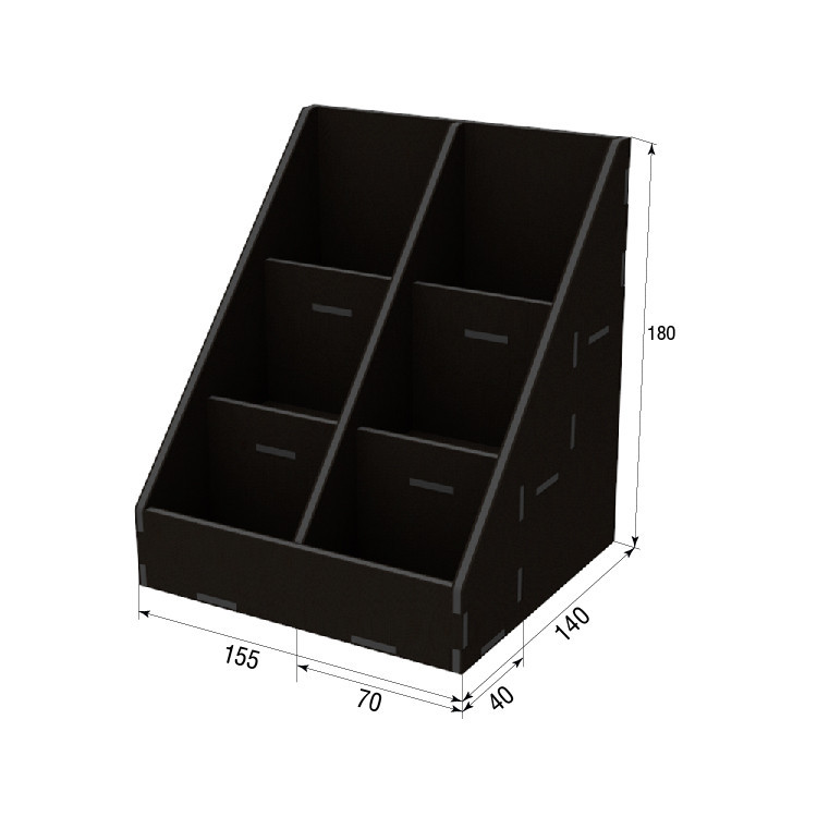 Органайзер EKOSTAR для чая и пакетов 70х90 -6 ячеек чёрный Киев - изображение 3