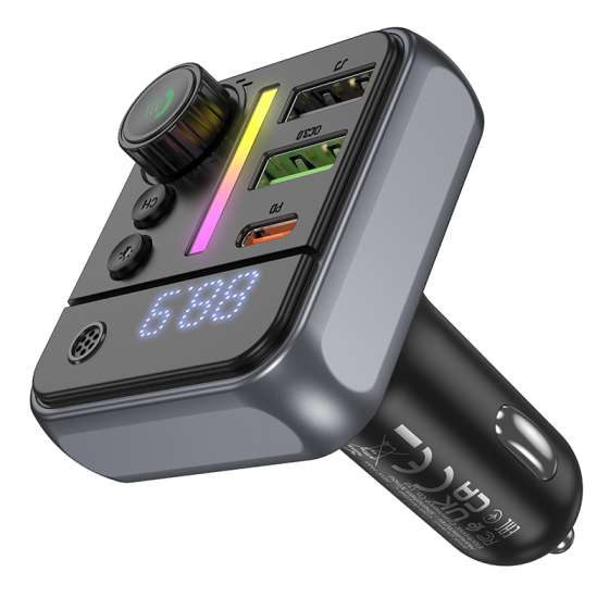 Автомобільний зарядний пристрій з FM-модулятором BOROFONE BC50 Ascenso PD20W+QC3.0 car BT FM transmitter Black Одеса