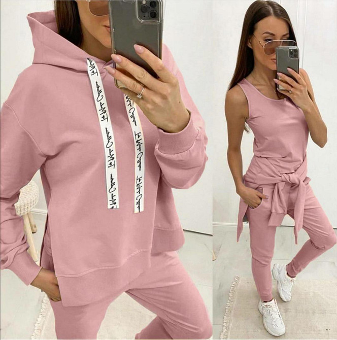 Спортивний трикотажний костюм трійка "Weekend" оптом | Норма і батал | Розпродаж моделі Київ - фото 6