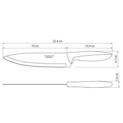 Кухонний ніж Tramontina Plenus Light Grey Chef 203 мм (23426/138) Вінниця
