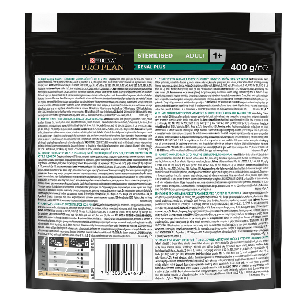 Сухой корм PRO PLAN Sterilised Adult 1+ Renal Plus для взрослых стерилизованных кошек, с индейкой, 400 г Киев - изображение 2