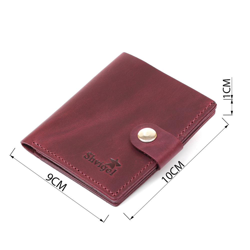 Жіноче матове шкіряне портмоне Вишневий (SHVIGEL) Київ - фото 7