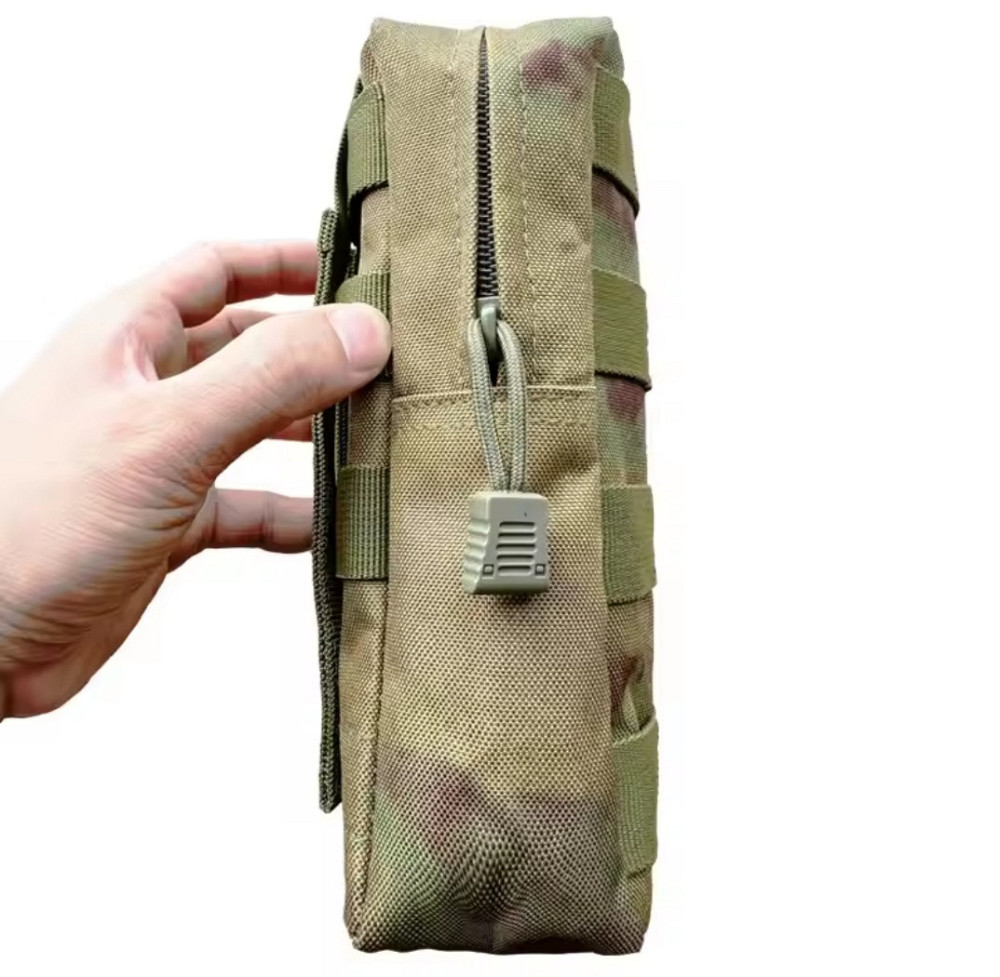 Мужская тактическая камуфляжная поясная сумка 1 карман 21 на 11 см зеленый камуфляжный Киев - изображение 5