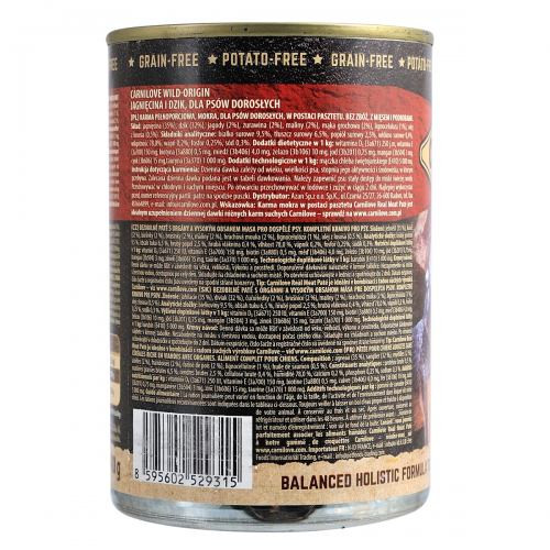 Корм вологий Carnilove Dog k консерви для собак з ягням і кабаном 400 г Київ - фото 3