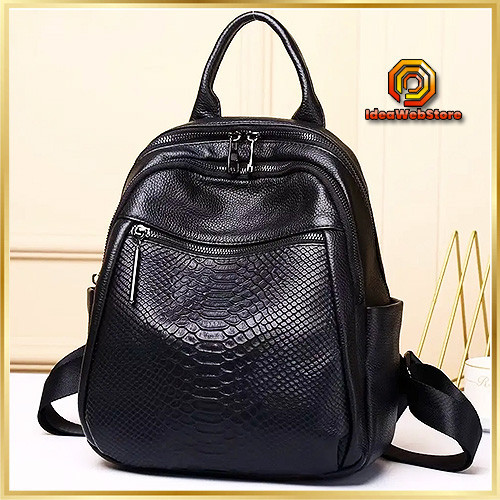 Рюкзак женский из натуральной кожи. Черный рюкзак городской кожаный TidinBag Киев - изображение 1