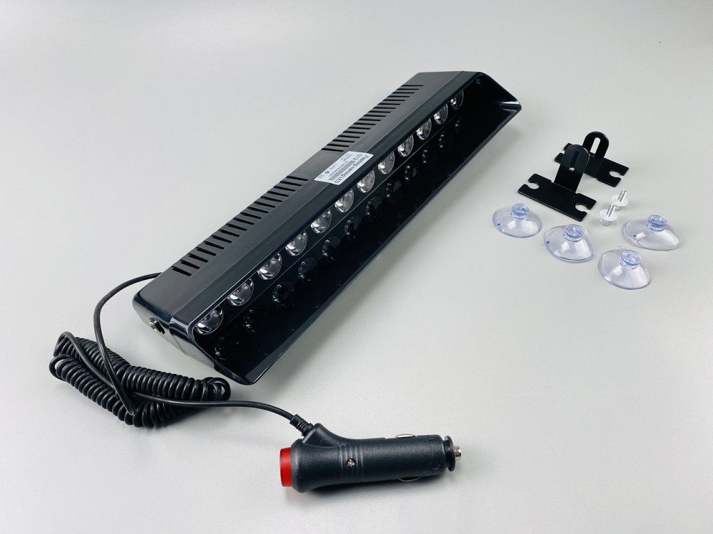 Маячок проблисковий S12 автомобільний стробоскоп 9-80V (12 led діодів) білий спалах (під скло) мигалка Мукачево - фото 3