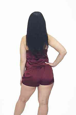 Шелковая пижама женская с шортами Бордовый S Харьков
