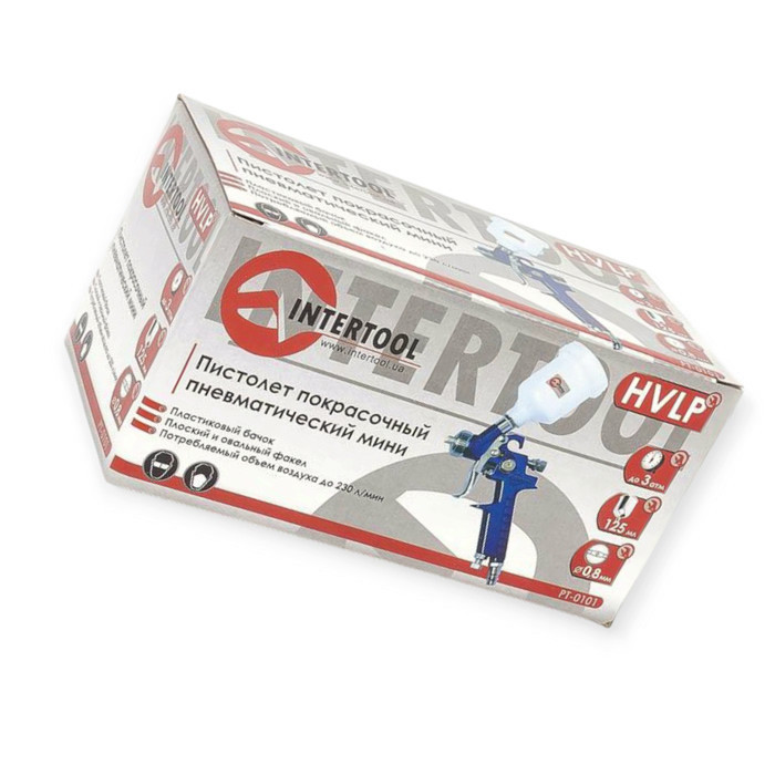 Пістолет фарбувальний HVLP MINI d-0.8 з верх. пласт. бачком 125мл. синій Мукачево - фото 1