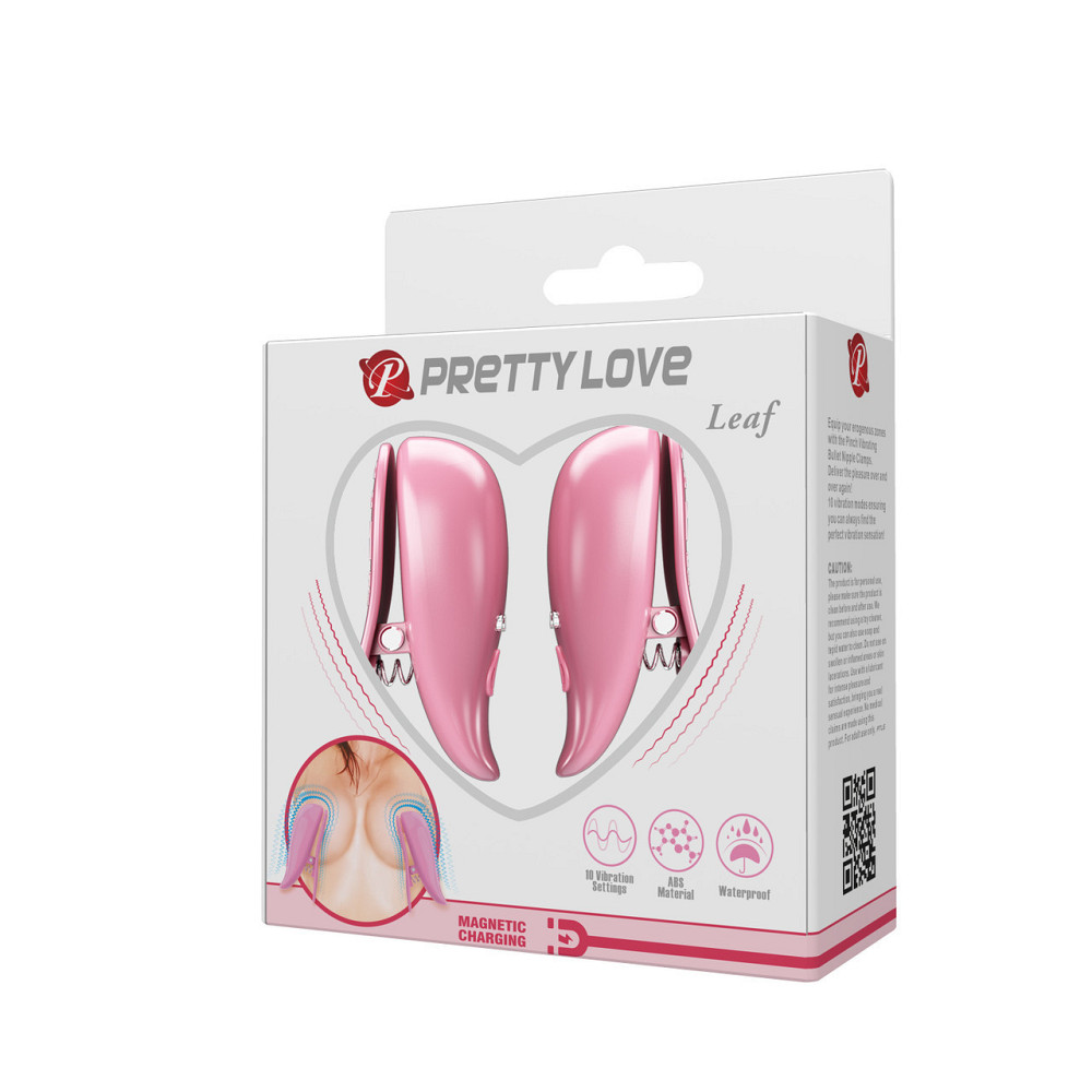 Вибростимуляторы-зажимы для сосков Pretty Love Leaf, розовые, 5.1 х 1.9 см Sex Aura Киев - изображение 9