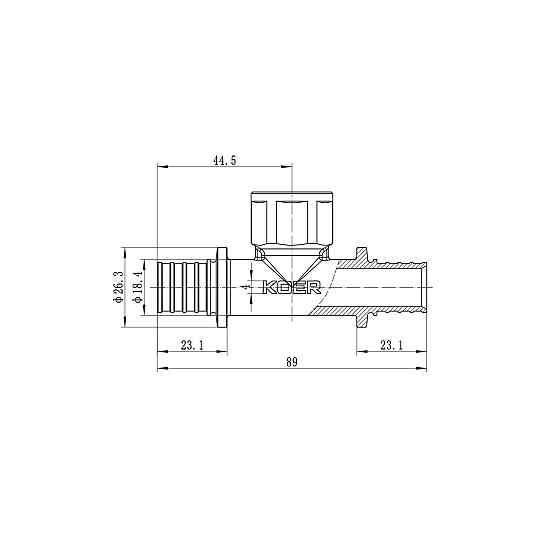 Трійник перехідний з ВР Koer KA.T20-06F-20 - 20(2.8mm) x 1/2"F x 20(2.8mm) (KR4895) Київ