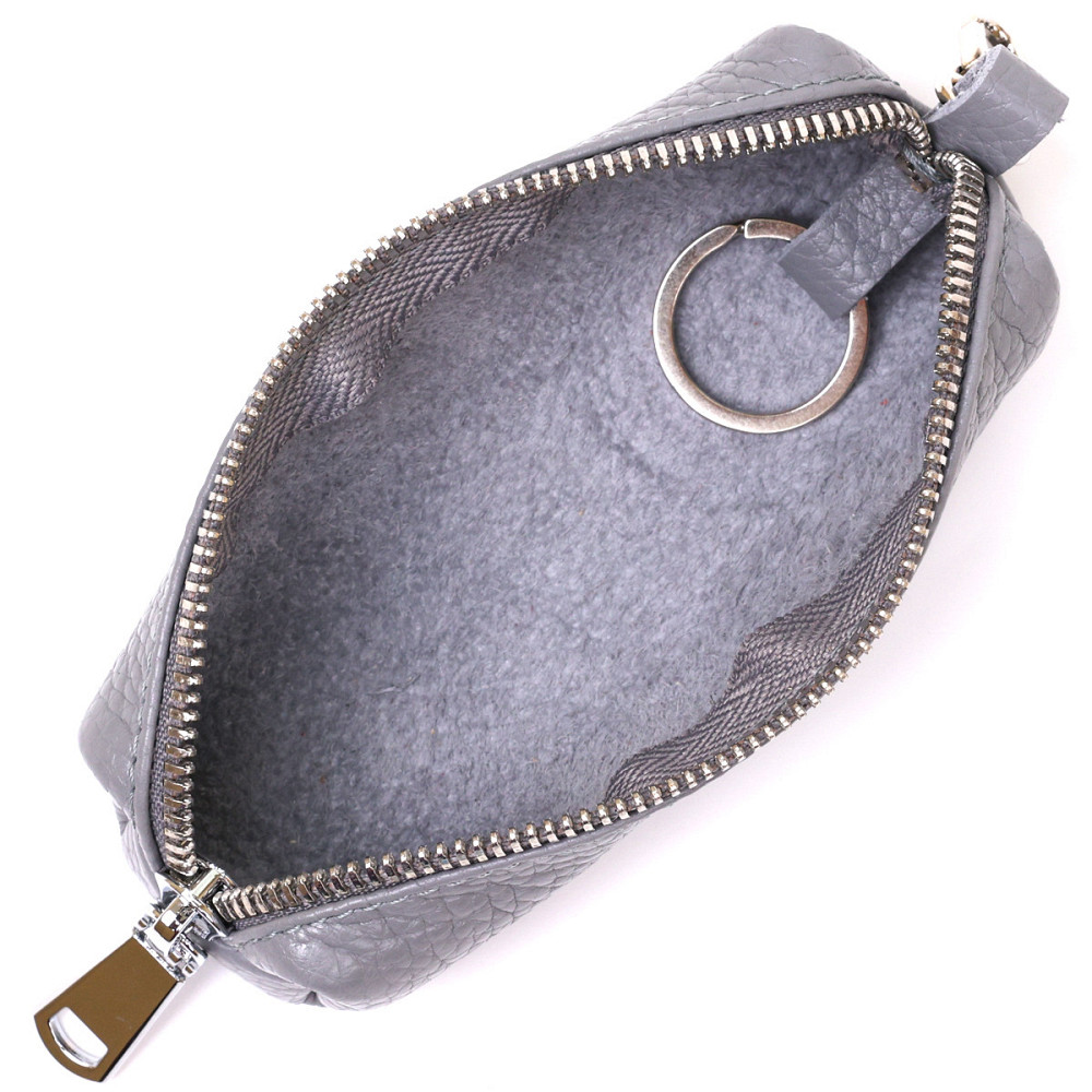 Модна шкіряна ключниця Shvigel 16543 Сірий Київ - фото 3