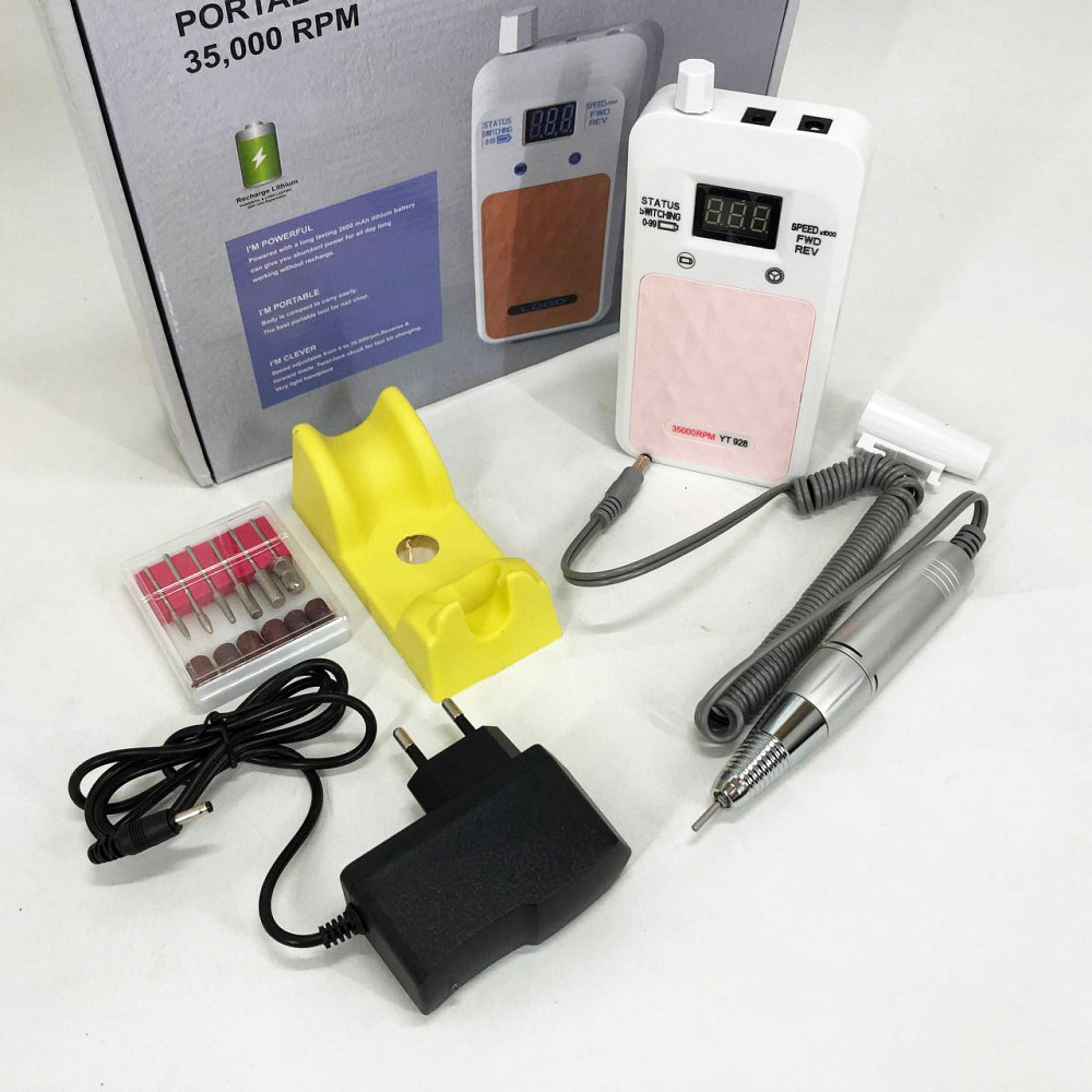 Фрезер для маникюра и коррекции ногтей Nail Drill YT-928 белый, Маникюрный фрезер с подсветкой UG-37 Львов - изображение 7