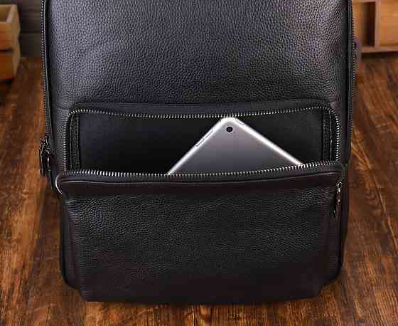 Шкіряний рюкзак для ноутбука на два відділи Vintage 20906_1 Чорний Київ