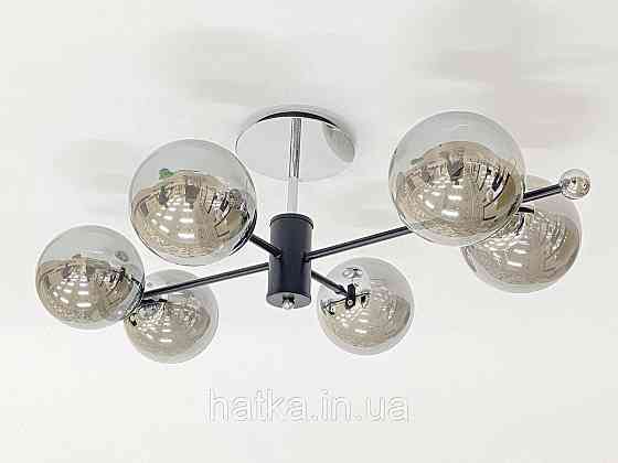 Потолочная люстра на 6 плафонов 91191/6 черный+хром Киев