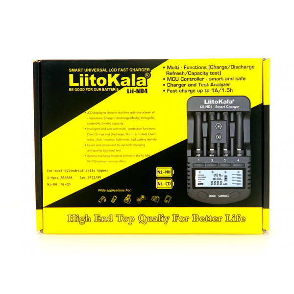 Зарядний пристрій LiitoKala Lii-ND4, 4x(NiMH/NiCd) + 1*9V(крона), discharge function (Lii-ND4) Киев - изображение 4