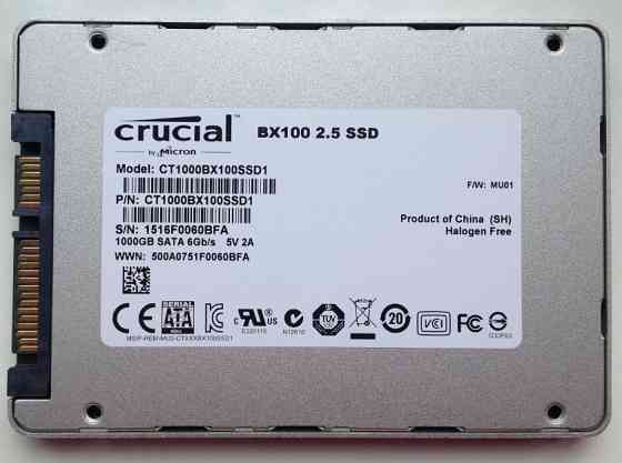 SSD накопичувач Crucial BX100 1TB 2.5" SATAIII MLC  Високонадійний SSD. Харків