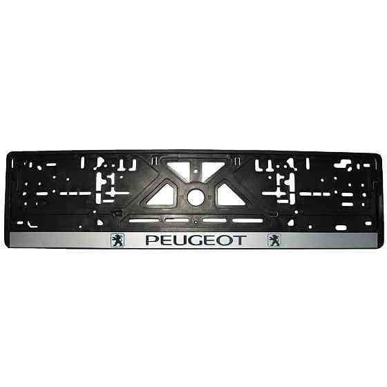 Рамка номерного знаку Peugeot пластик чорна 1шт Київ
